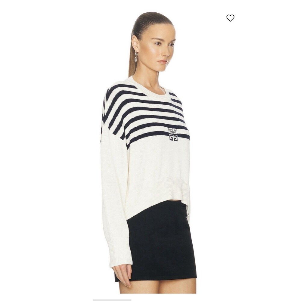 Givenchy 4G Striped Sweater-Size Small-Ivory And Navy-GIVENCHY!